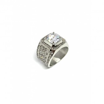 Bague acier chevalier strasse BA139-1
