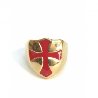 Bague acier croix templier BA070