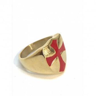 Bague acier croix templier BA070