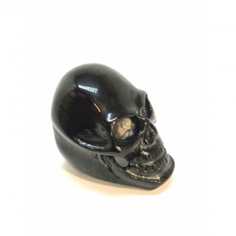 Bague acier tête de mort noir BA030