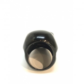 Bague acier tête de mort noir BA030