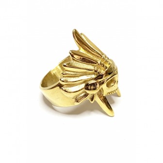Bague acier tête d'indien BA125