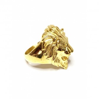 Bague acier tête de lion BA126