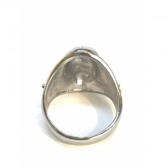 Bague acier tête de mort avec chaîne BA068