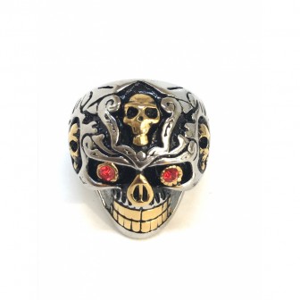 Bague acier tête de mort BA066
