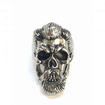 Bague acier tête de mort avec moustache BA065