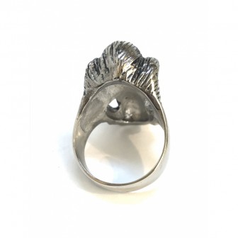 Bague acier tête de mort avec moustache BA065