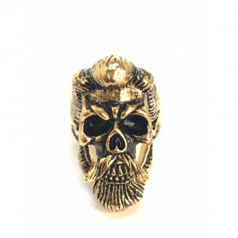 Bague acier tête de mort avec moustache BA064