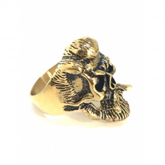 Bague acier tête de mort avec moustache BA064