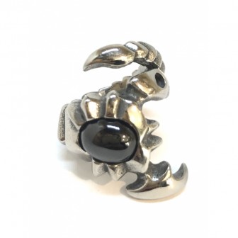 Bague acier scorpion zirconium noir BA011