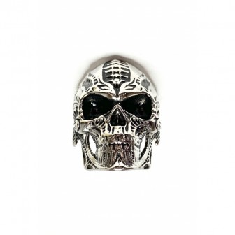 Bague acier tête de mort BA135