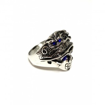 Bague acier tête de mort BA124