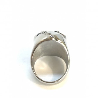 Bague acier tête de mort décapsule BA076