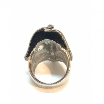 Bague acier tête de mort pirate BA017