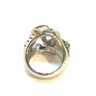Bague acier tête de mort avec des griffes BA029