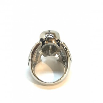 Bague acier tête de mort avec des ailes BA026