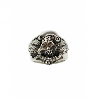 Bague acier aigle serpent BA123