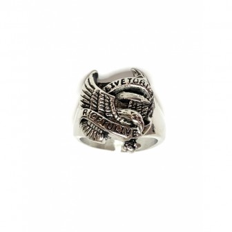 Bague acier aigle BA122