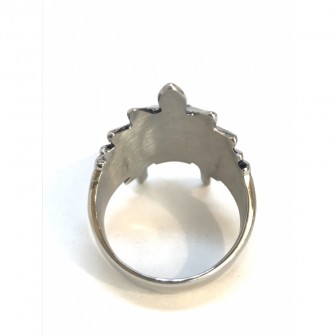Bague acier tête de mort indien BA069