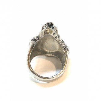 Bague acier tête de lion BA015