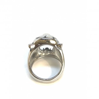 Bague acier tête de tigre BA081