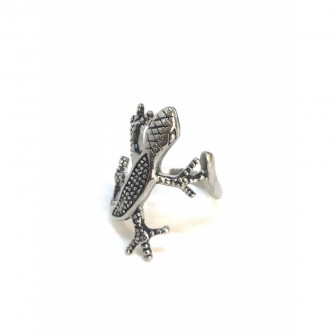 Bague acier lézard BA082