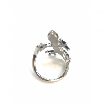 Bague acier lézard BA082