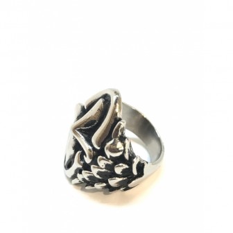 Bague acier croix BA057