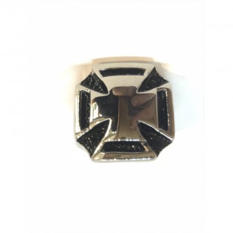 Bague acier croix de Malte BA056