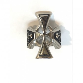 Bague acier croix BA055