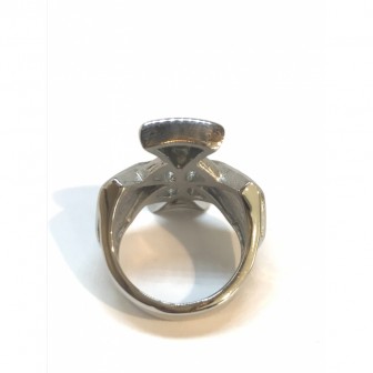 Bague acier croix BA055