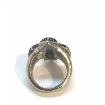 Bague acier croix BA054