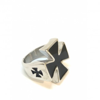 Bague acier croix de Malte BA052