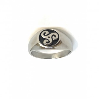 Bague acier triskell BA073