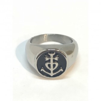 Bague acier croix de Camargue BA006