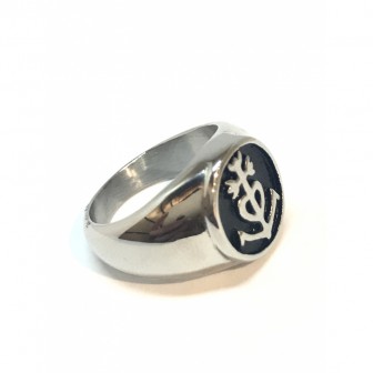 Bague acier croix de Camargue BA006