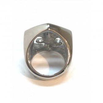 Bague acier fleur de lys BA007