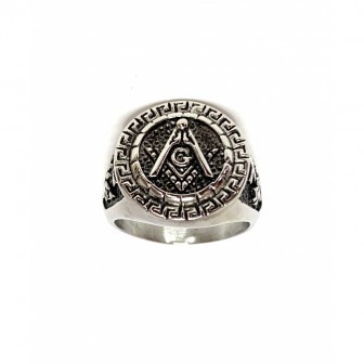 Bague acier franc maçon BA104