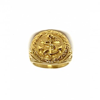 Bague acier ancre marine BA100