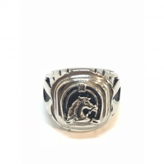 Bague acier cheval BA047