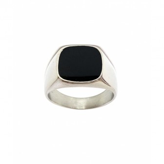 Bague acier chevalière BA098-2