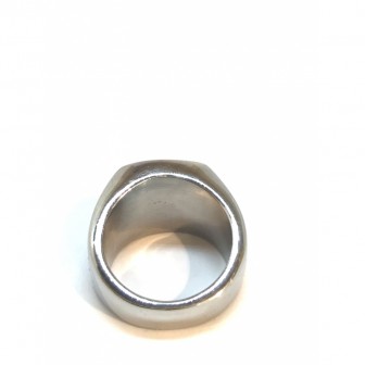 Bague acier chevalier pierre turquoise BA043