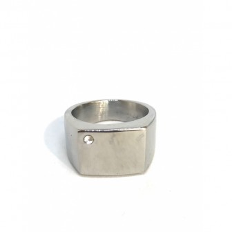 Bague acier chevalière BA080