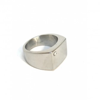 Bague acier chevalière BA080