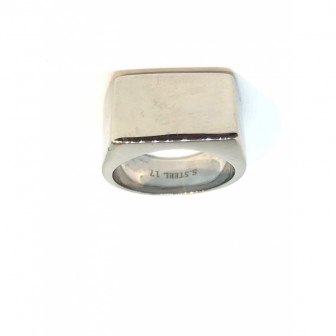 Bague acier chevalière rectangulaire BA045