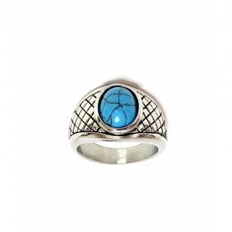 Bague acier chevalière BA093-1