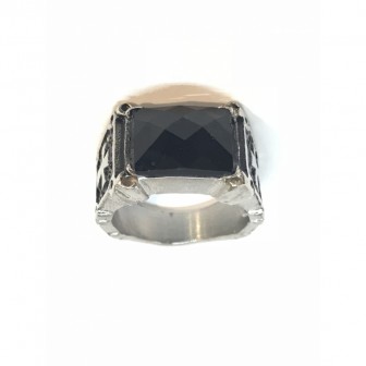 Bague acier chevalière BA036-1