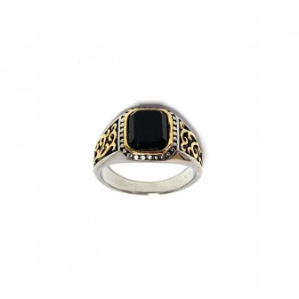 Bague acier chevalière BA090