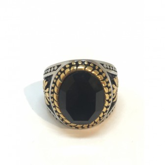 Bague acier chevalière BA051