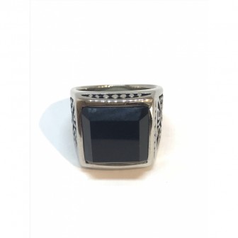 Bague acier chevalière BA035